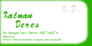 kalman deres business card